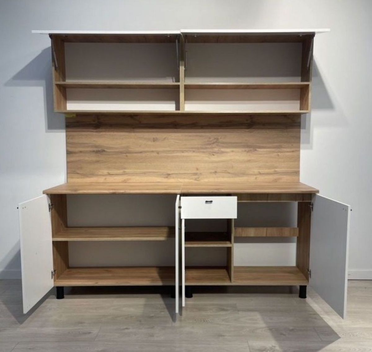 Кухонный гарнитур МОНАКО 2.0 м Серия 2 МДФ с фрезеровкой (Дуб Золотой/Белый матовый) | фото 3